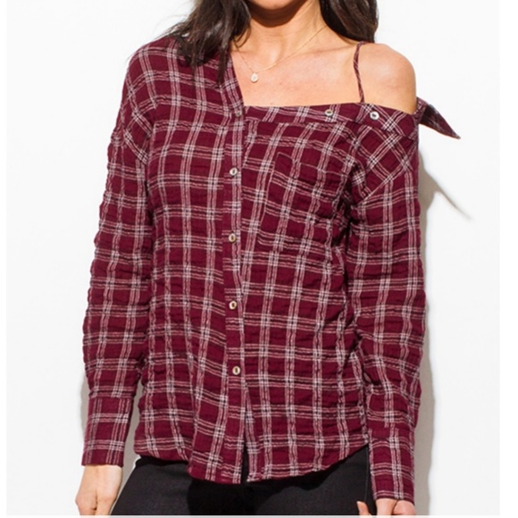 Burgundy Button Up Shirt - Picture 6 of 7